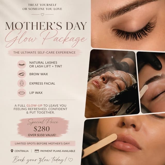 Mothers day package at Divine Feminine Aesthetics in Chehalis, WA